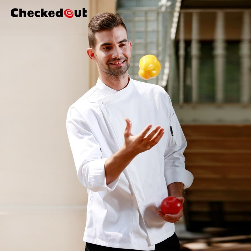 unisex French cook uniforms clothes work wear long-sleeve autumn and winter cook coat