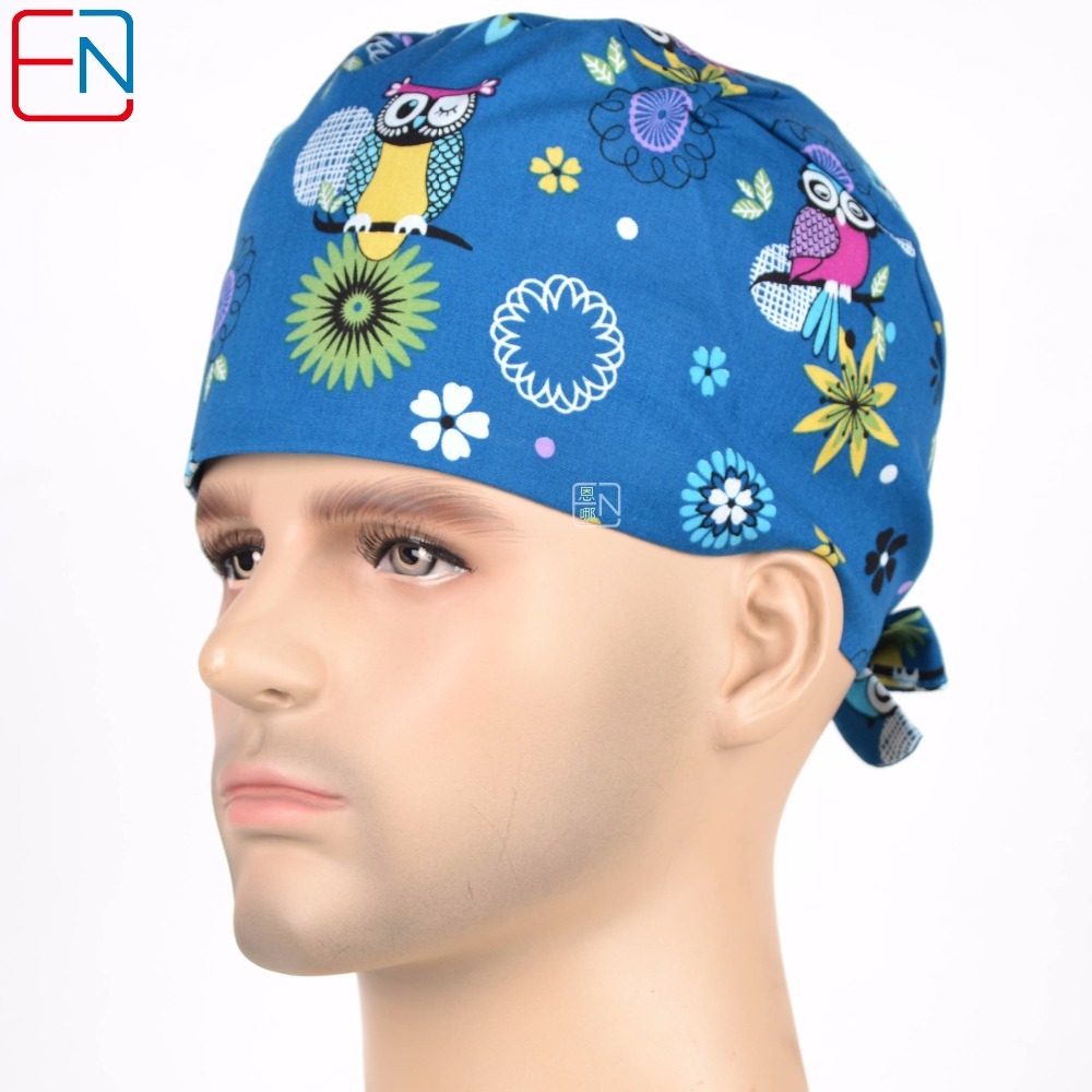 Hennar brand unisex surgical caps in blue