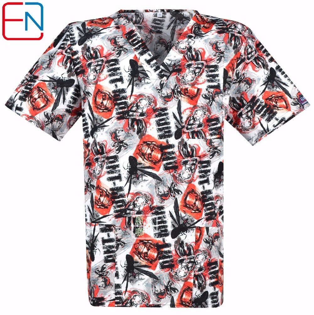 NEW 0104 Hennar Brand men medical scrub top 100% cotton Medical uniforms