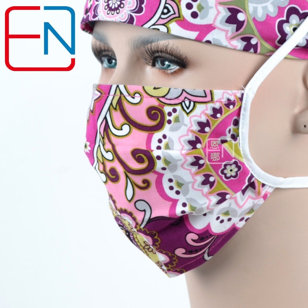 long hair surgical cap for doctors and nurses special hat and cap cotton printed cap  free shipping