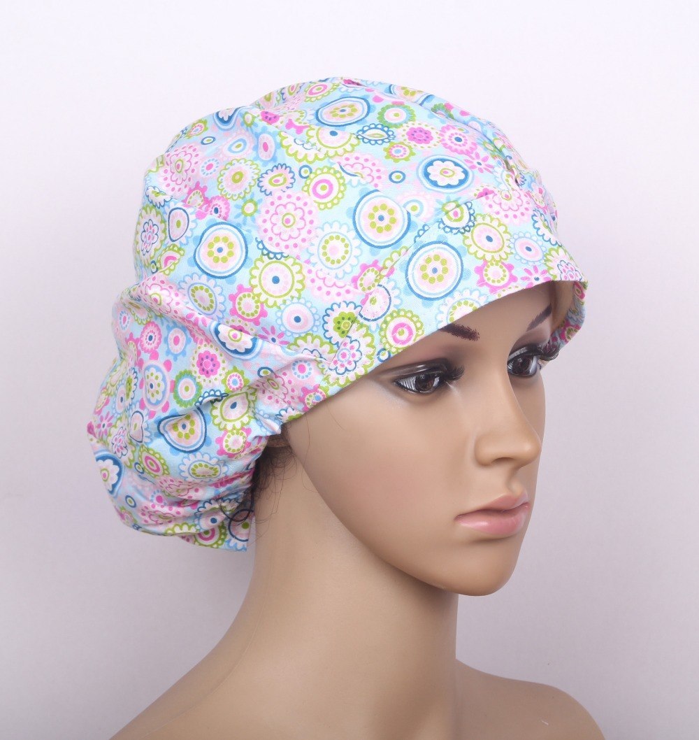 surgical bouffant caps in blue