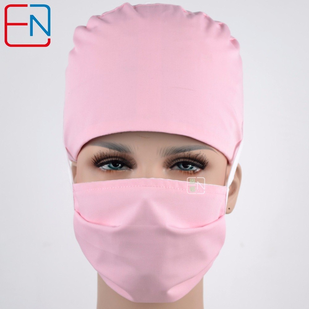 Hennar surgical caps for doctors and nurses caps,T/C scrub caps in pink