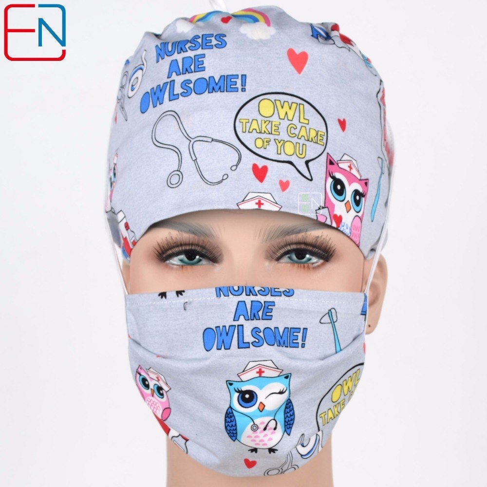unisex Surgical scrub caps in grey for dentist caps
