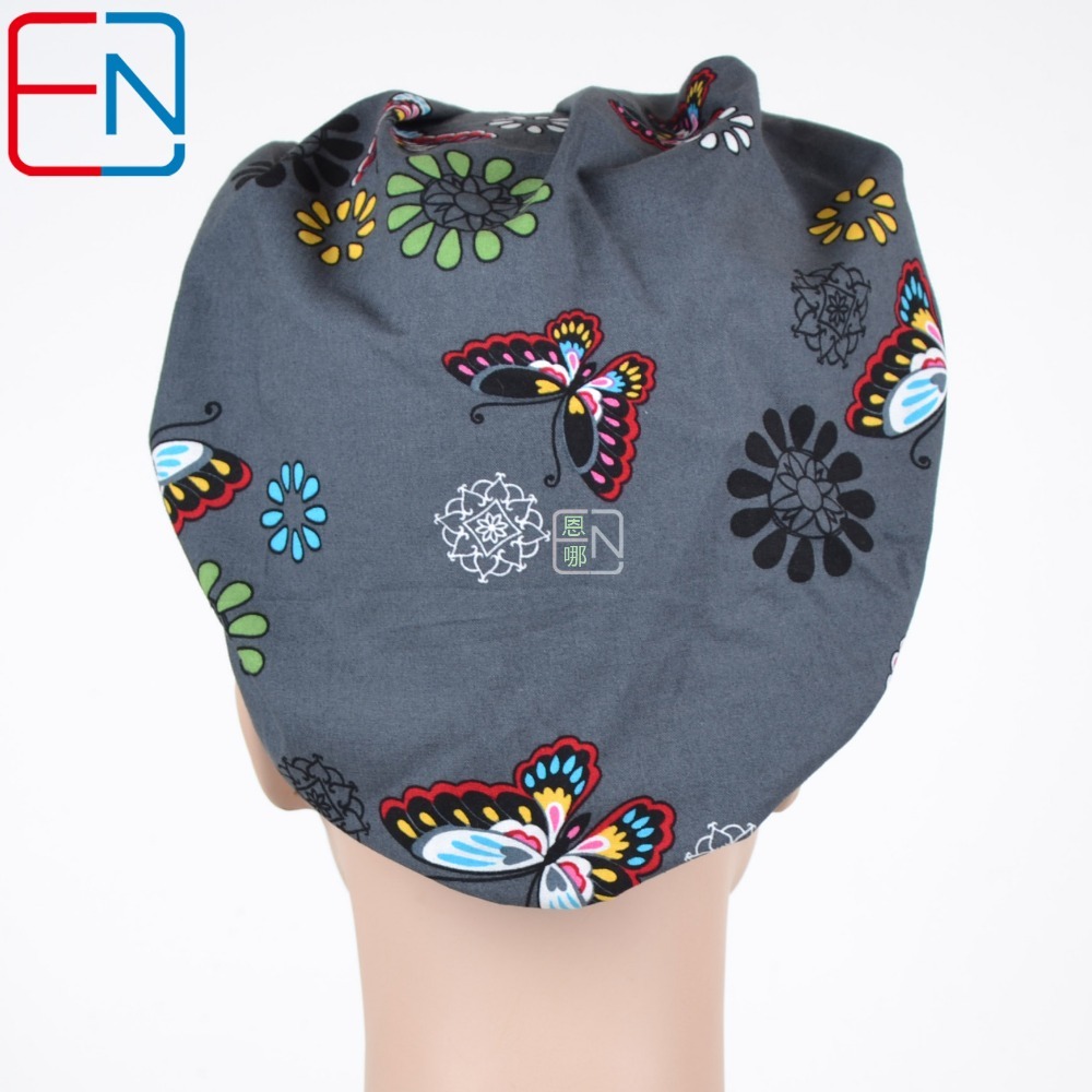NEW  Surgical caps doctors and nurses cap and printed cotton cap long hair bouffant hat