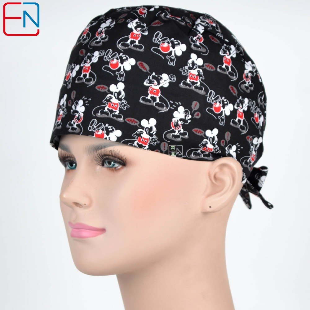 top quality medical scrub caps in black