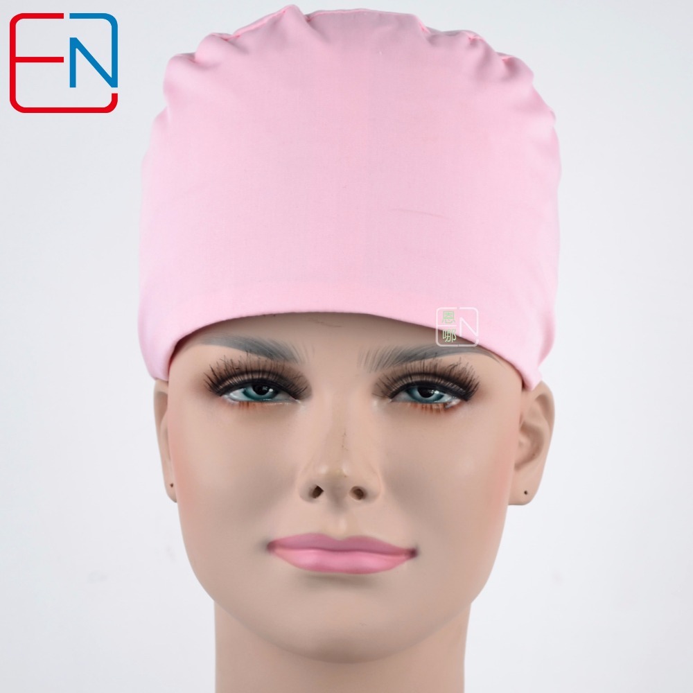 Hennar surgical caps for doctors and nurses caps,T/C scrub caps in pink