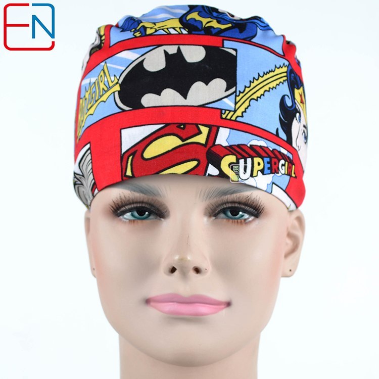 Factory Sales directly big sales medical scrubs in different patterns ,surgical caps 3 sizes scrub caps meinvchaoren