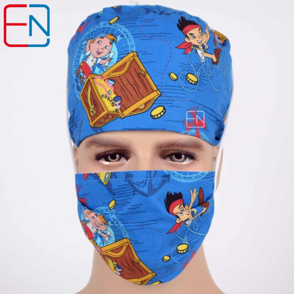 new unisex surgical caps 100% cotton with sweatbands snow flowers with two sizes to fit different size haidaoqibing