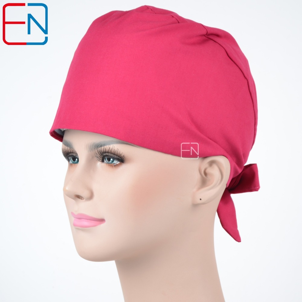 NEW Matin surgical caps for long hair doctor caps and nurses caps 100% cotton wine red