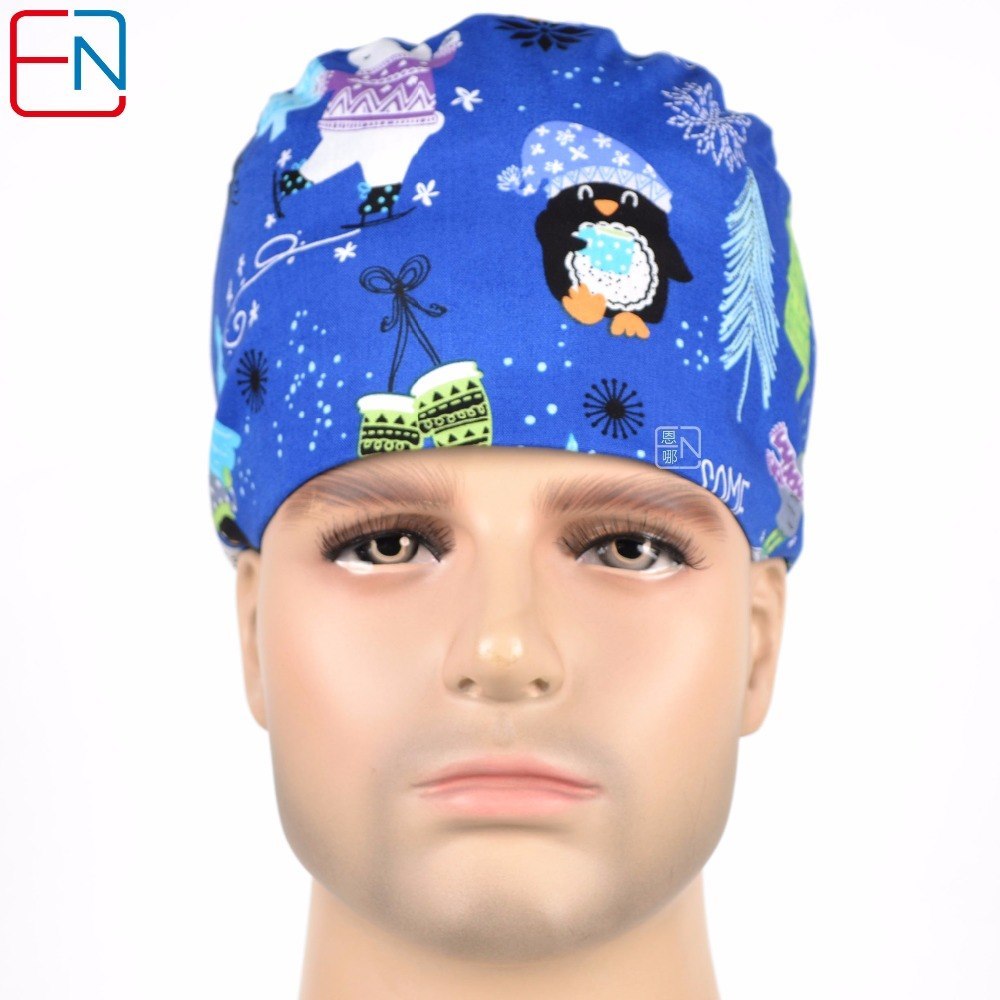 7 Prints 3 sizes surgical scrub caps for men and women 100% cotton surgical caps