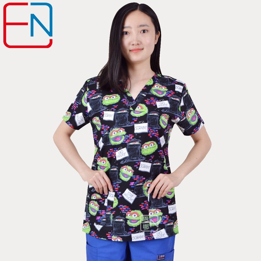 Hennar scrub tops in 100% cotton ,women scrub tops,women medical uniforms STRETCHY MATERIALS