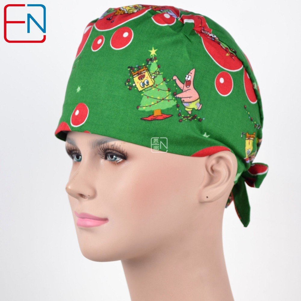 New Surgical Caps Medical Surgical Scrub Caps Mask For Men Women With Sweatband Christmas design medical caps,christmas presents
