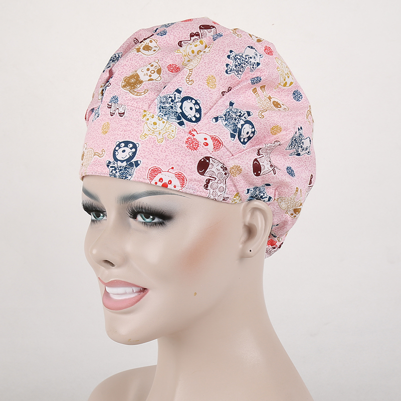 surgical bouffant caps working cap animal print