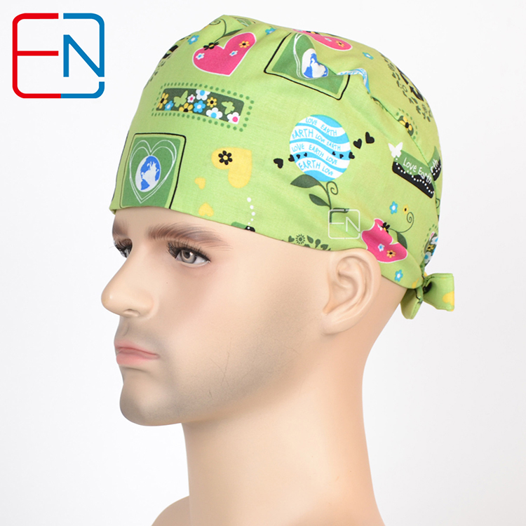 cartoon pattern medical scrub caps