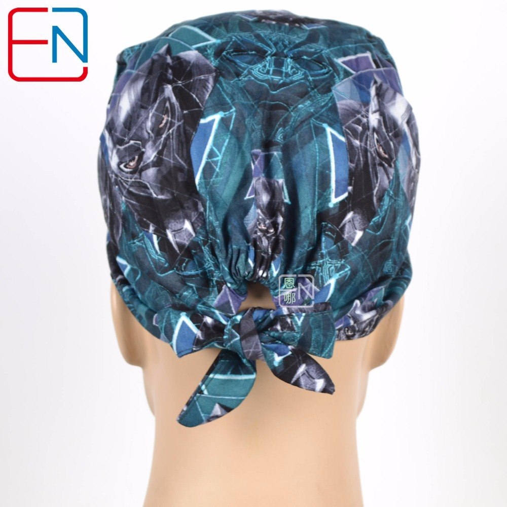 New Surgical Caps Medical Newly Surgical Scrub Caps Mask For Men Women With Sweatband 100% Cotton Medical Caps Printed Unisex