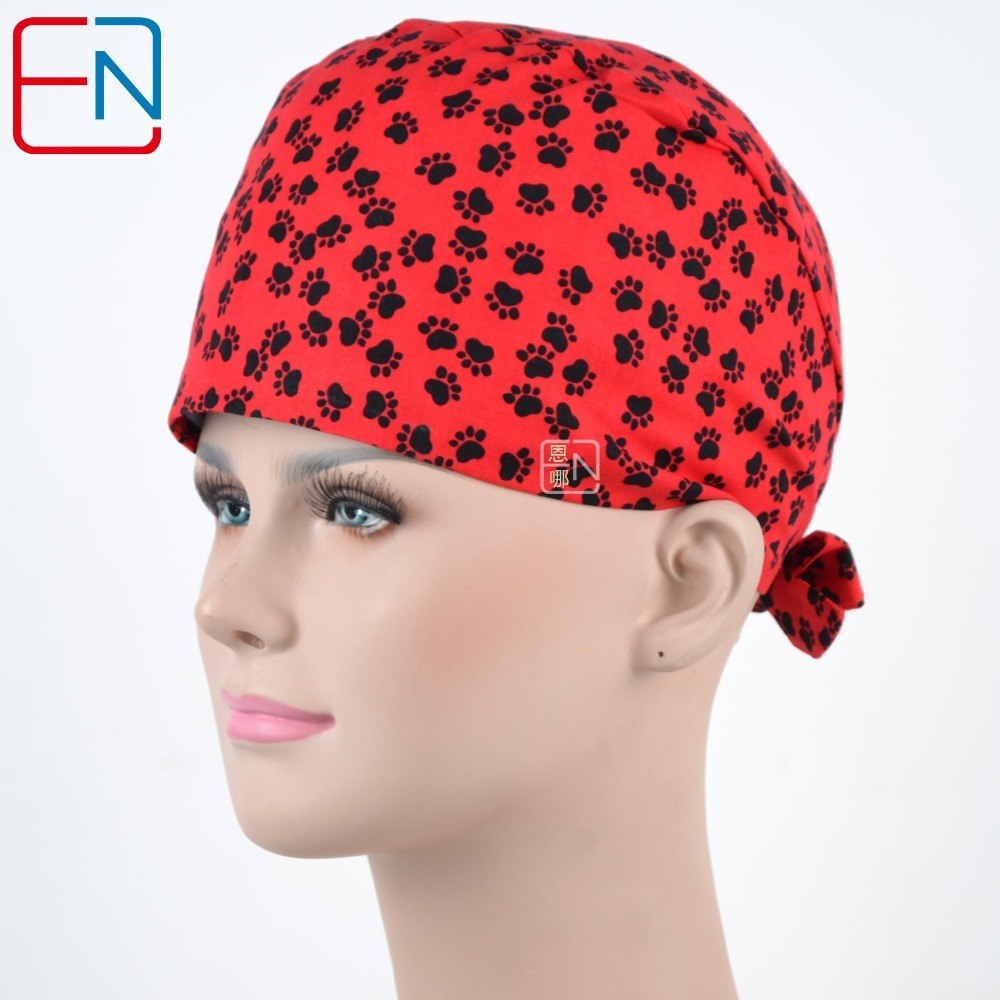 medical caps medical  hats for female doctors and nurses 100% cotton foot print