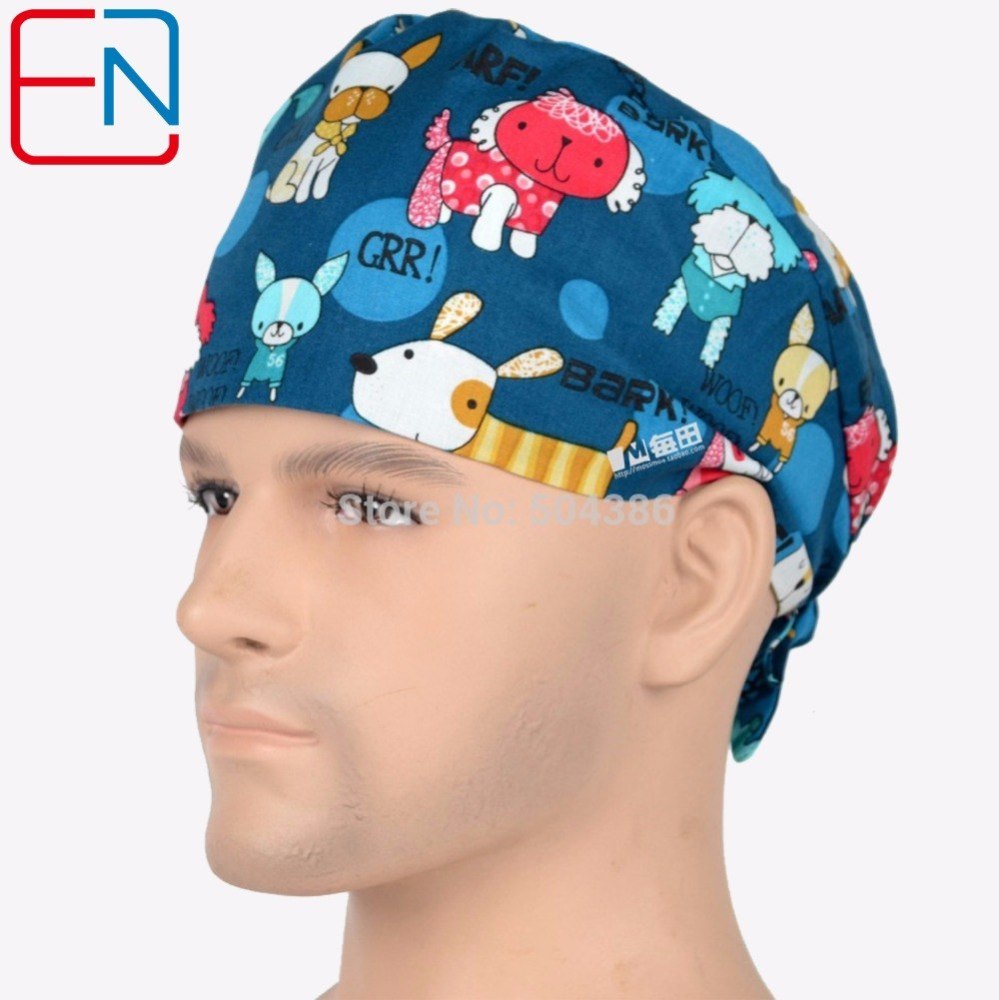 9 Prints Hennar Medical Scrub Caps Surgical Caps for short hair men and women with Sweatbands