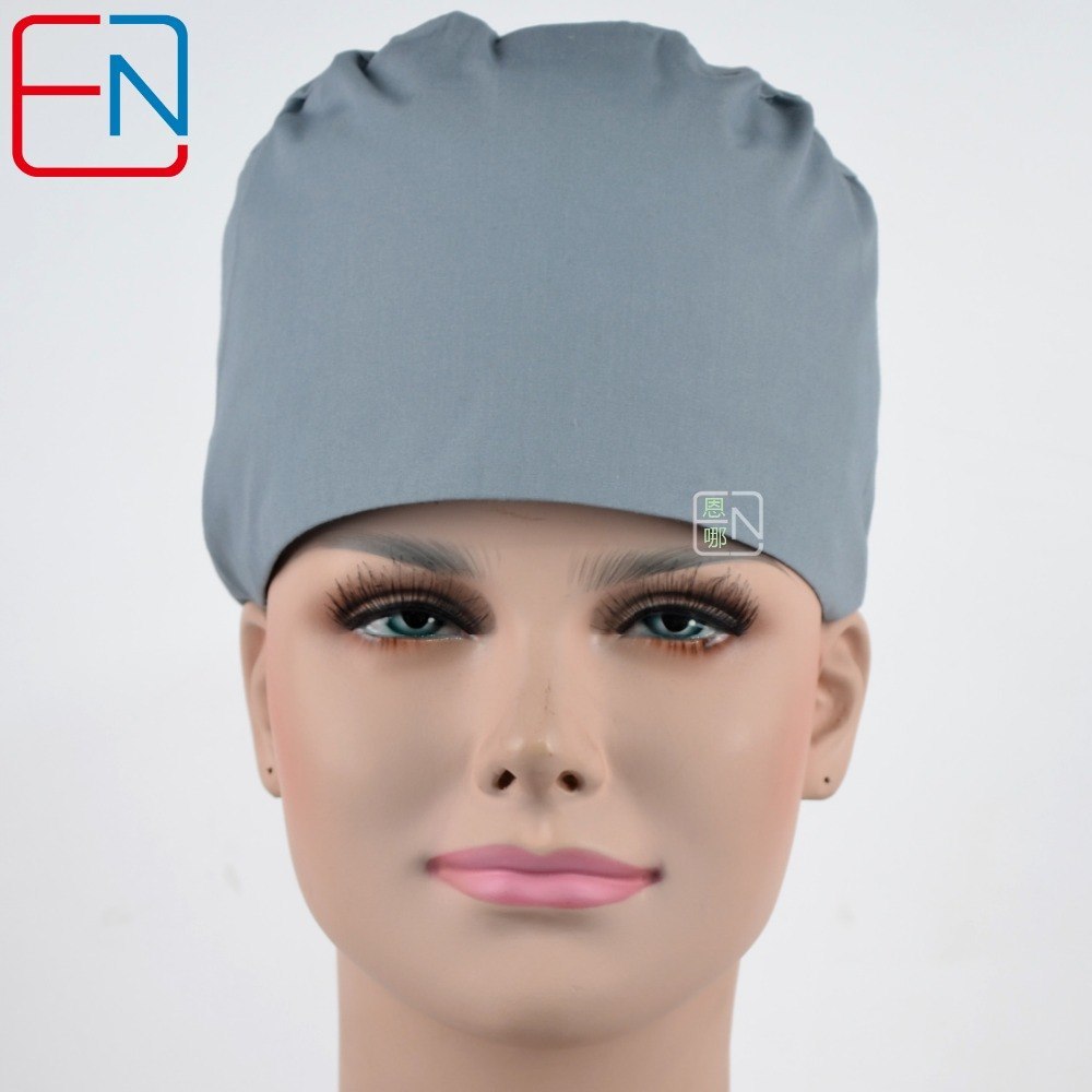 Hennar surgical caps for doctors and nurses caps,T/C scrub caps in  grey