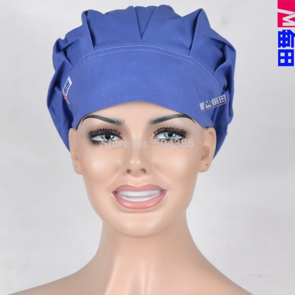 Surgical bouffant caps,lab cap solid light blue