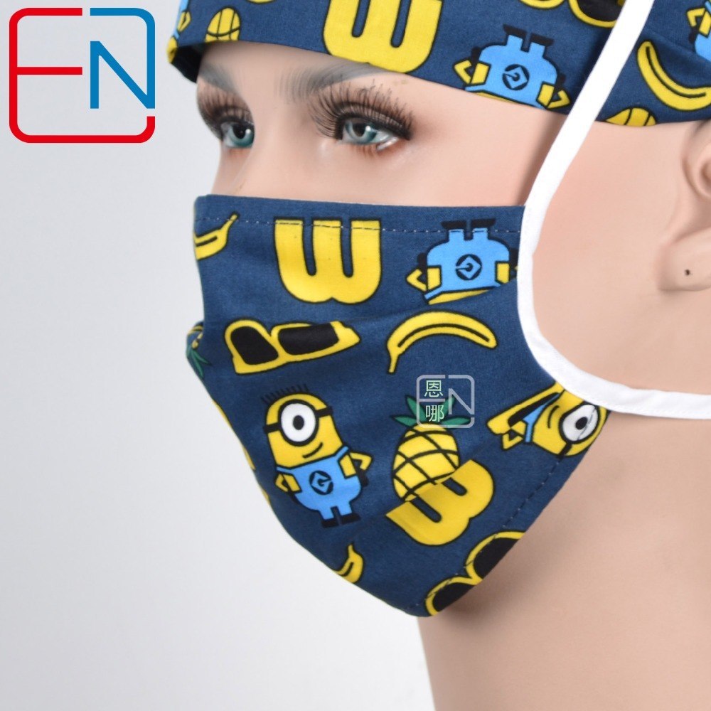 Factory Sales directly big sales medical scrubs in different patterns ,surgical caps 3 sizes scrub caps Aixin huangren