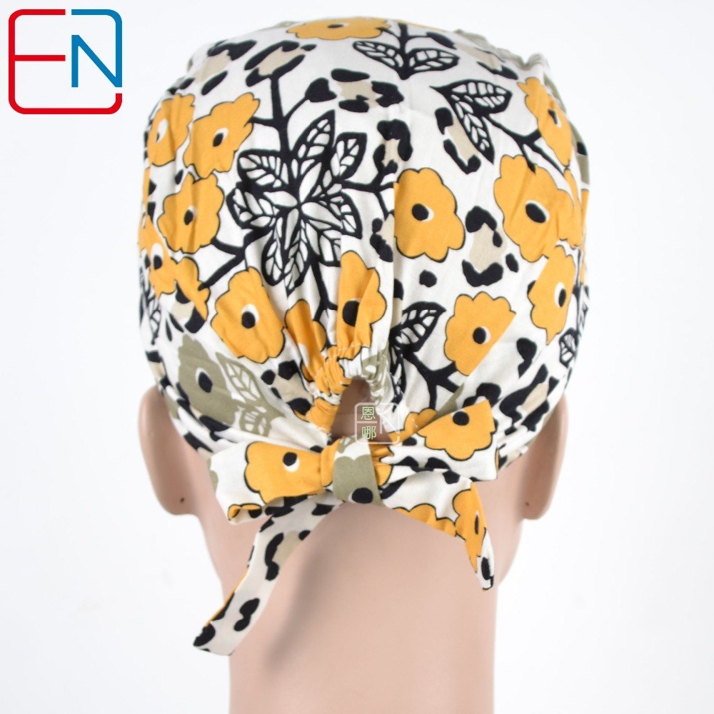 Matin scrub hats for female doctors and nurses 100% cotton print  fibre free shipping