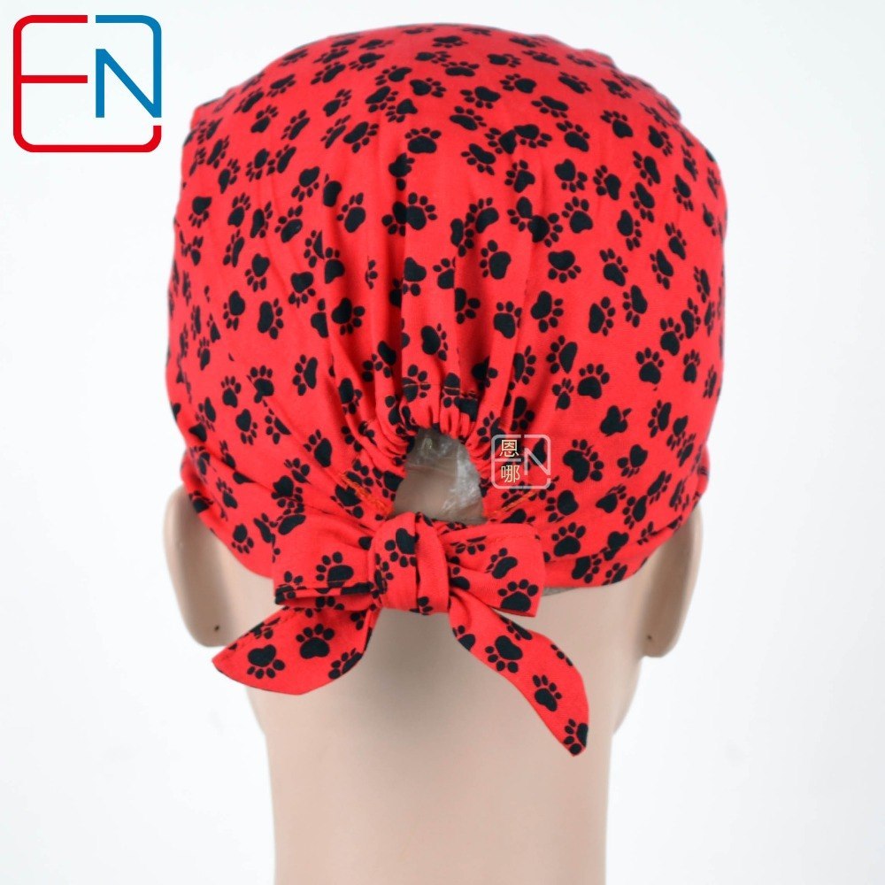 medical caps medical  hats for female doctors and nurses 100% cotton foot print
