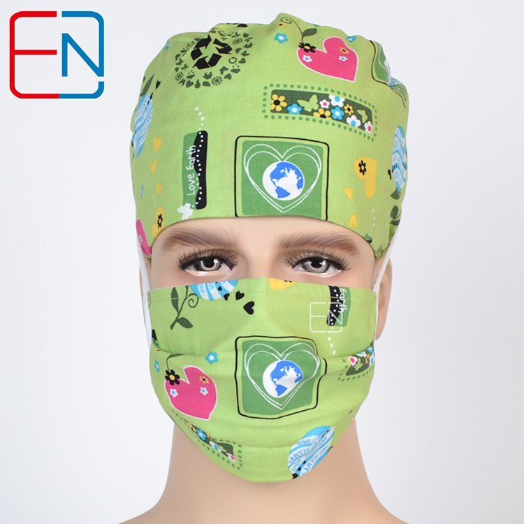 cartoon pattern medical scrub caps