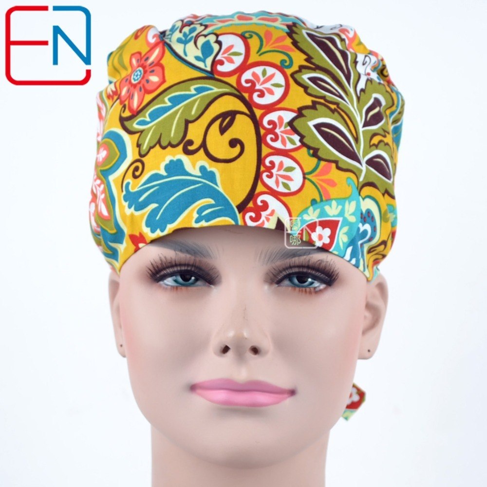 brand print surgical caps with sweatband