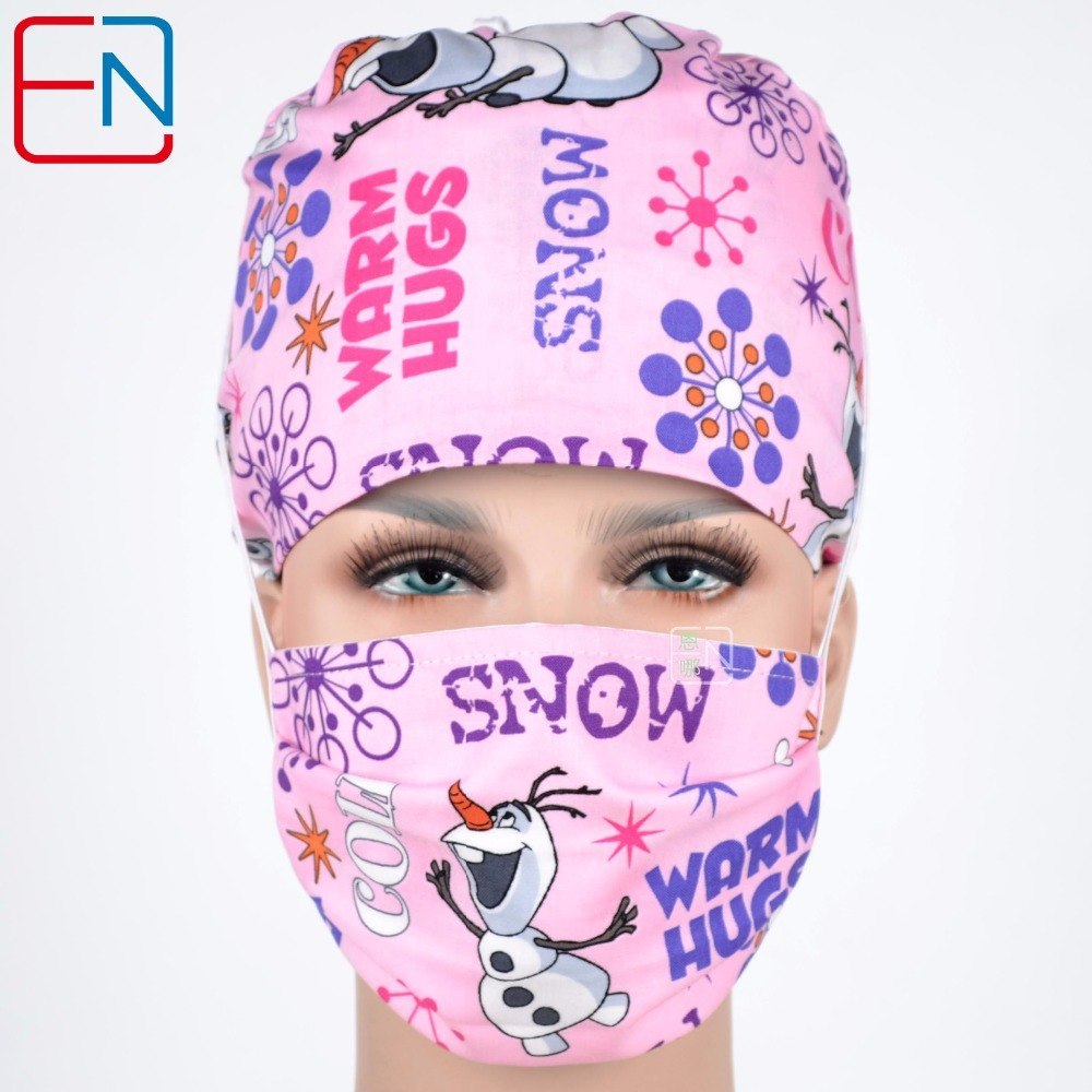 hennar women surgical caps in pink medical caps