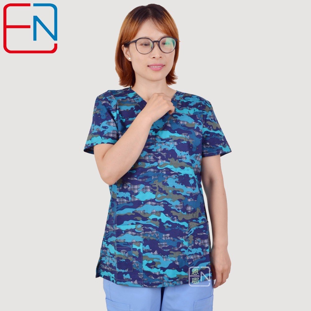 Hennar medical scrubs women in 100% cotton scrubs tops ,women scrub tops,women medical uniforms stretchy material