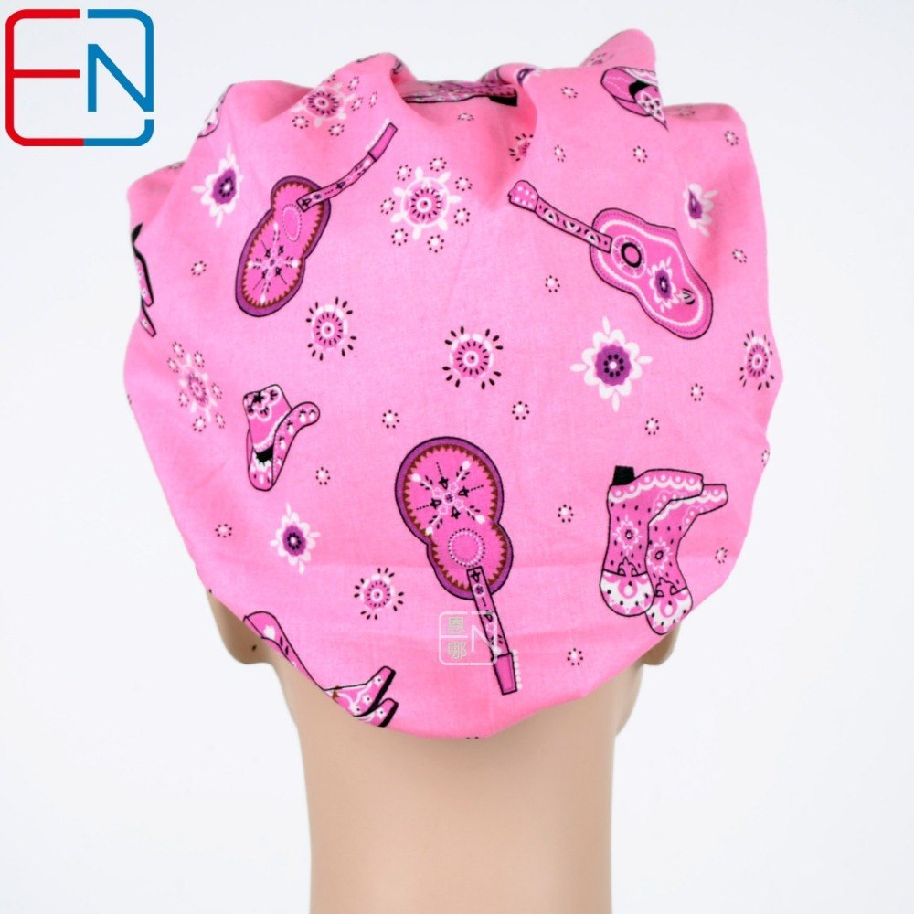 NEW  pink  medical bouffant caps   working caps