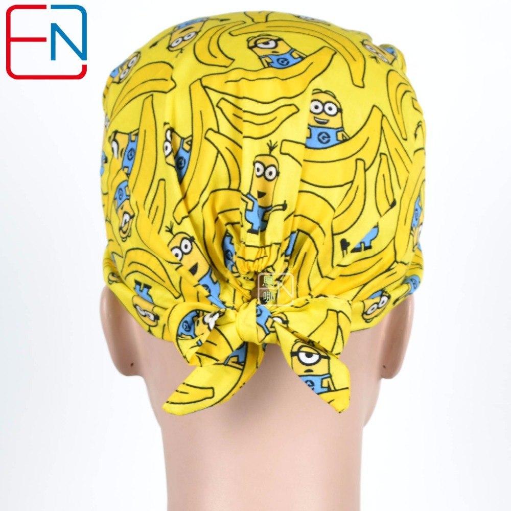 Factory Sales directly big sales medical scrubs in different patterns ,surgical caps 3 sizes scrub caps xiangjiaoren