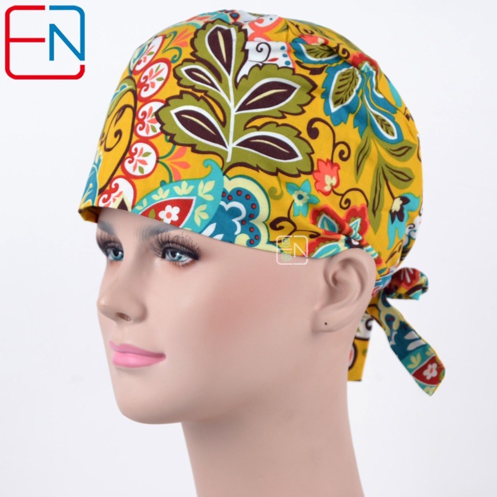 brand print surgical caps with sweatband