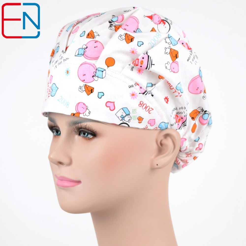 NEW Matin Surgical caps doctors and nurses cap and printed cotton cap long hair bouffant hat Violet League