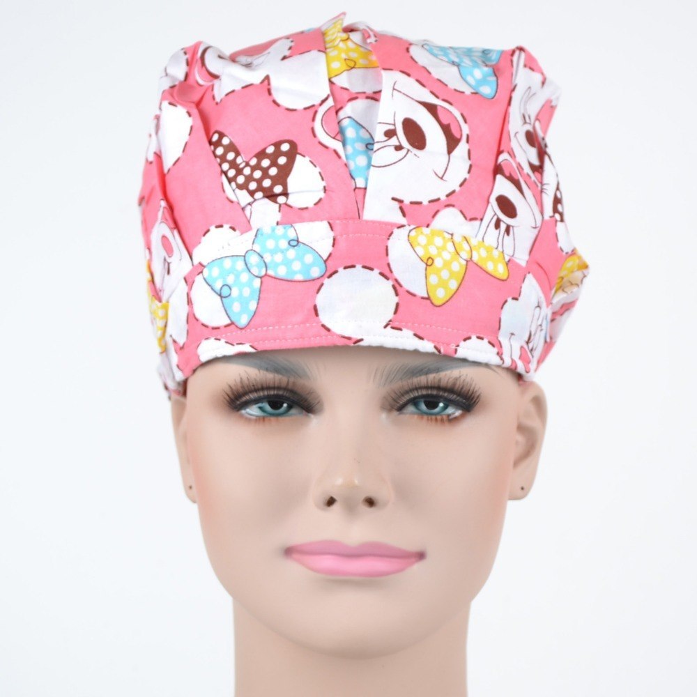 medical bouffant caps one size adjustable cook cap,chef caps,scrub caps 100% cotton with sweatband