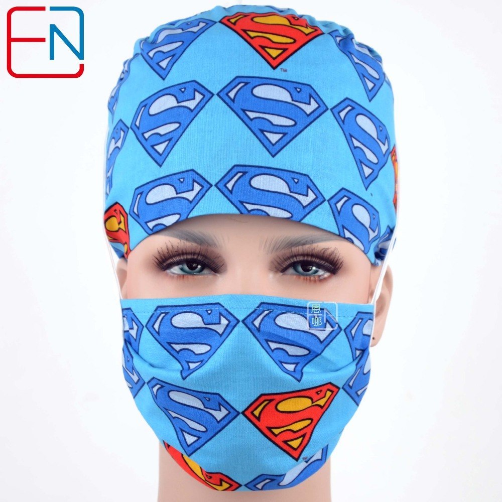 unisex scrub hats in blue surgical caps men