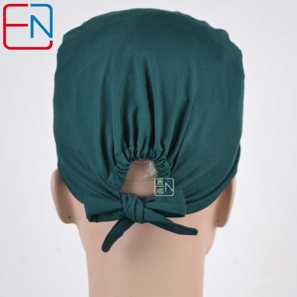 Hennar surgical caps for doctors and nurses caps,T/C scrub caps in dark green