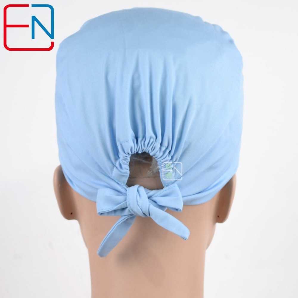Hennar surgical caps for doctors and nurses caps,T/C scrub caps in light grey blue