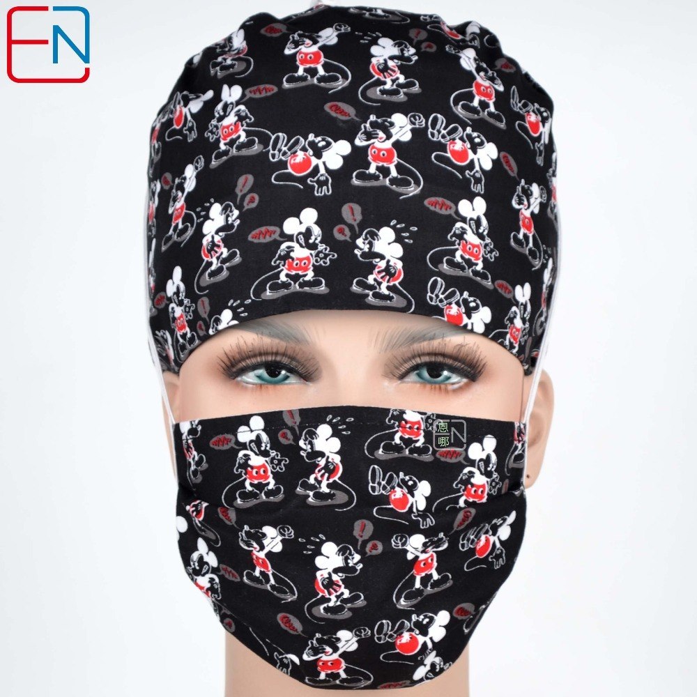 unisex surgical hats in 3 sizes 100% cotton medical scrub caps