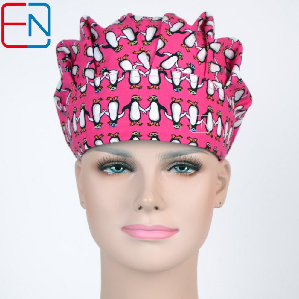 surgical bouffant caps nurses caps doctor caps chef caps in deep pink
