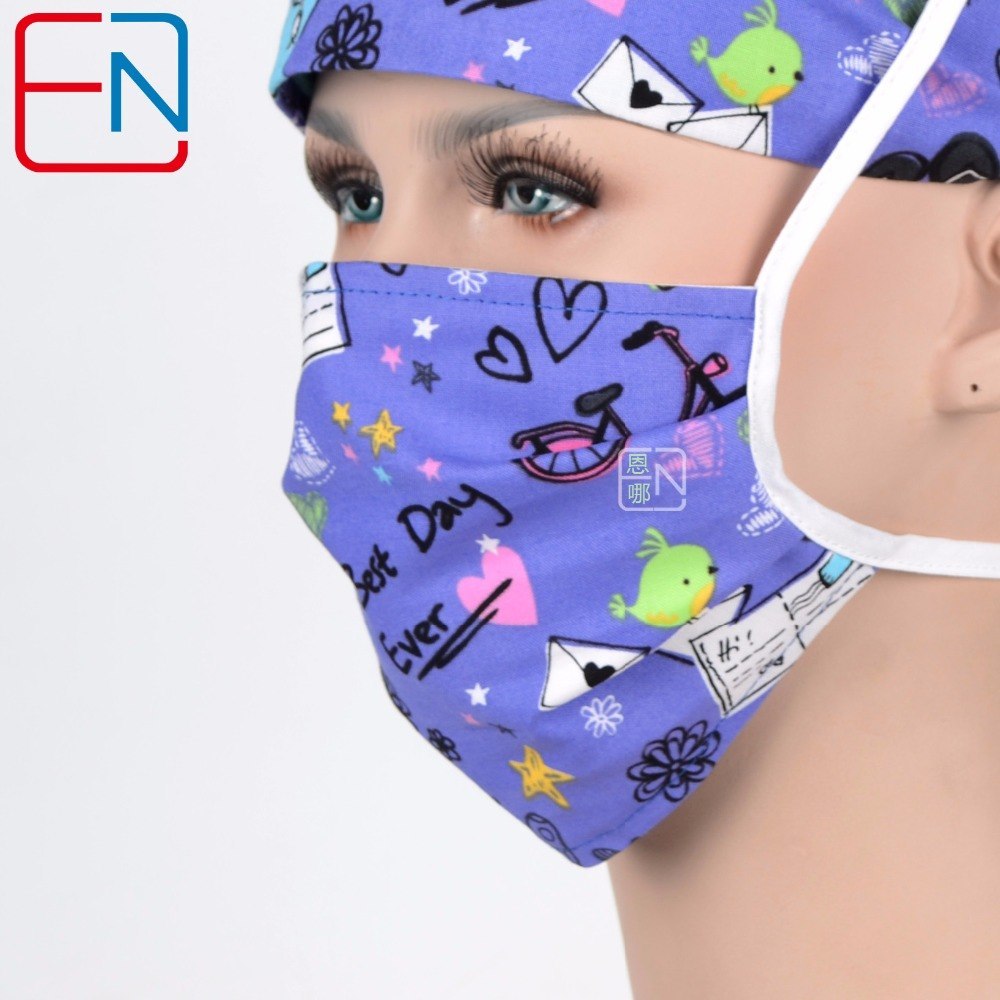 10 Prints Hennar Medical Scrub Caps in 2 Sizes for Different Head and Hair Length 100% Cotton Surgical Caps