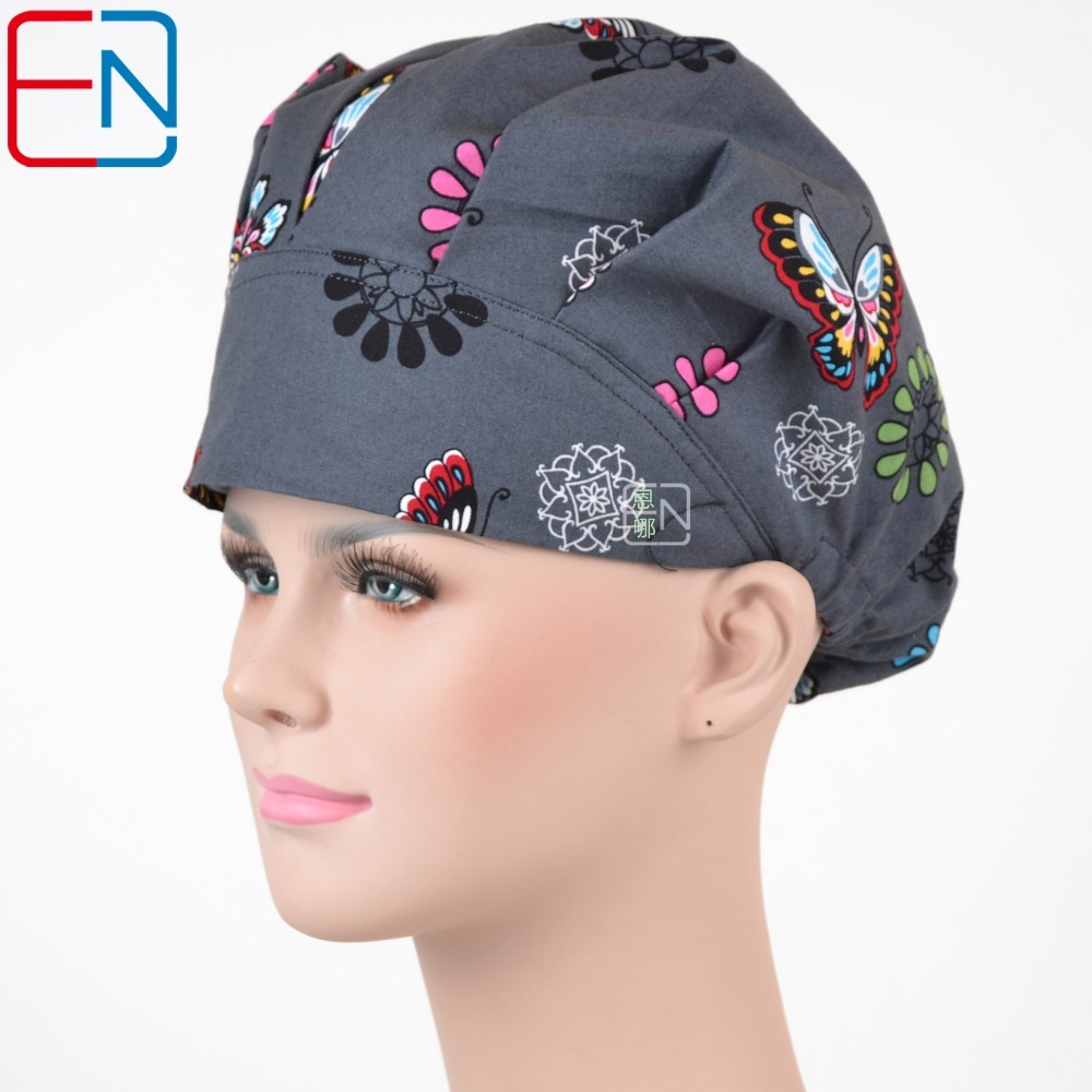 NEW  Surgical caps doctors and nurses cap and printed cotton cap long hair bouffant hat
