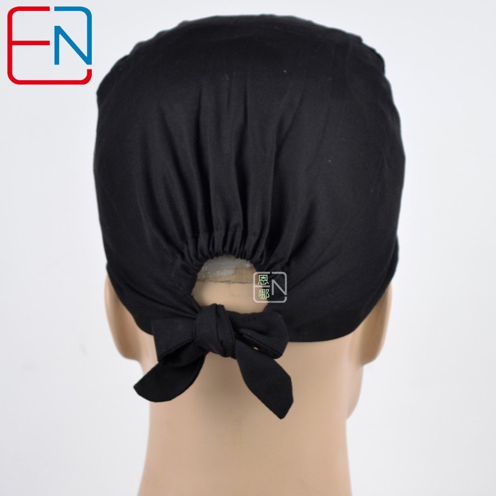 new unisex surgical caps 100% cotton pure black