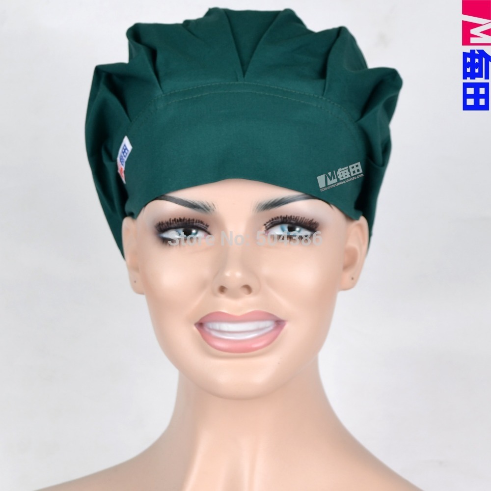 Surgical bouffant caps,lab cap dark green