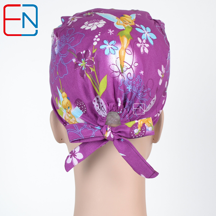 NEW  long hair medical caps 100% cotton with sweatband