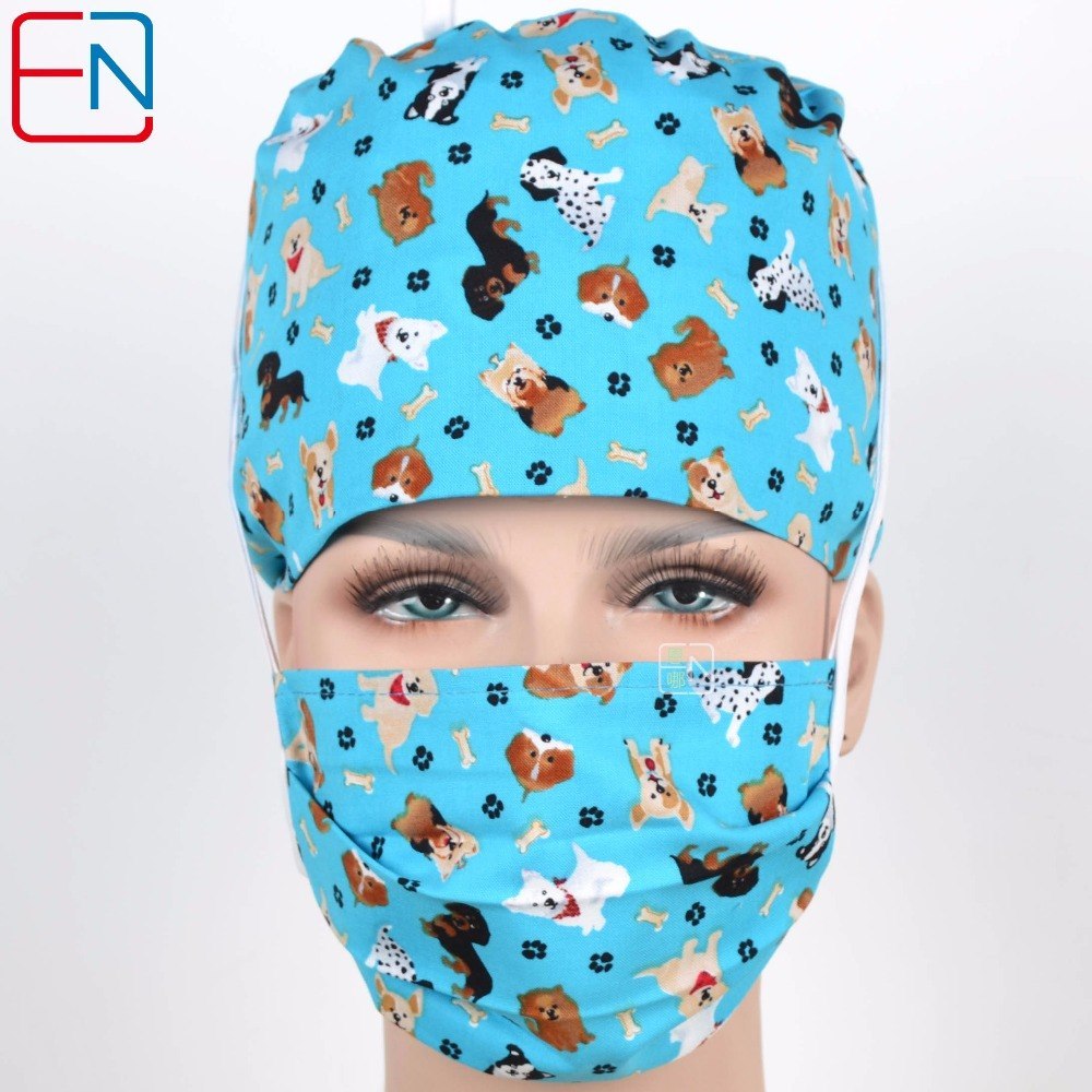 New 180313 Hennar brand unisex surgical caps Lan di xiao gou