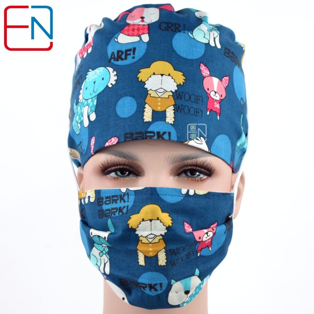 long hair medical scrub hats with sweatband