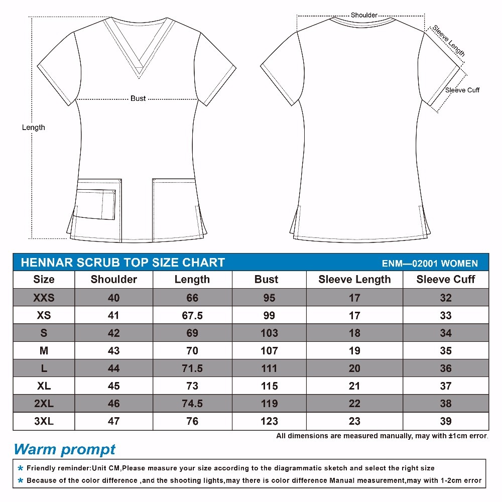Hennar medical scrubs women in 100% cotton scrubs tops ,women scrub tops,women medical uniforms stretchy material