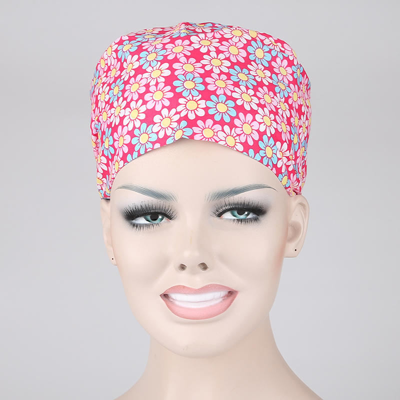 unisex medical scrub caps in pink with M
