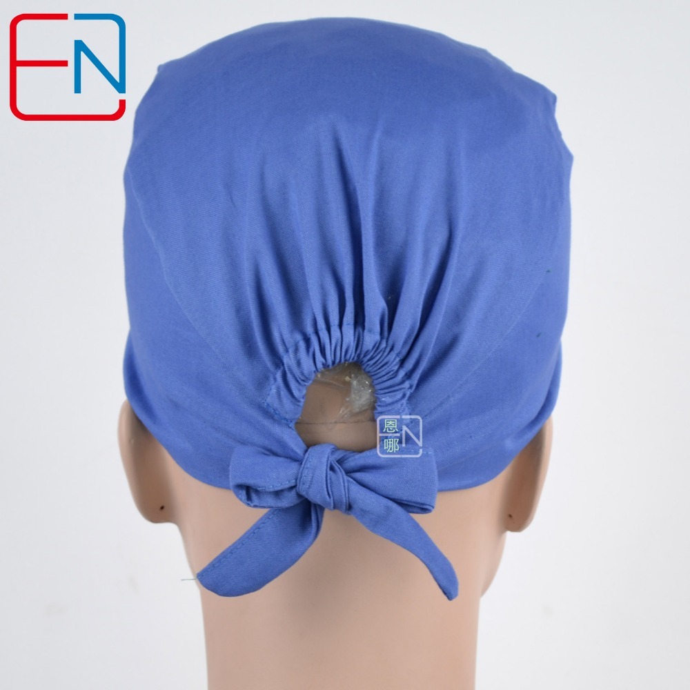 Hennar surgical caps for doctors and nurses caps,100% cotton scrub caps in Ceil blue